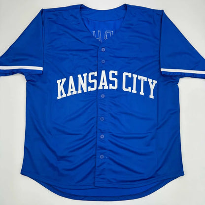 Autographed Bret Saberhagen Kansas City Dark Blue Baseball Jersey JSA COA | Authenticated Signed Sports Jersey | vintageantiquesgifts.com