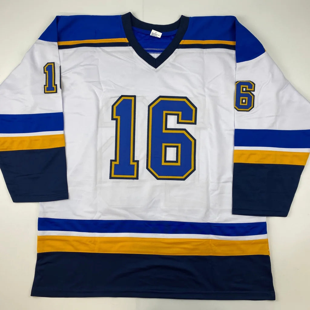 Autographed Brett Hull St. Louis white custom jersey with number 16