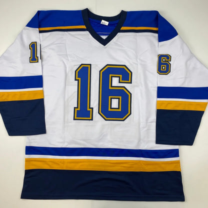 Autographed Brett Hull St. Louis white custom jersey with number 16