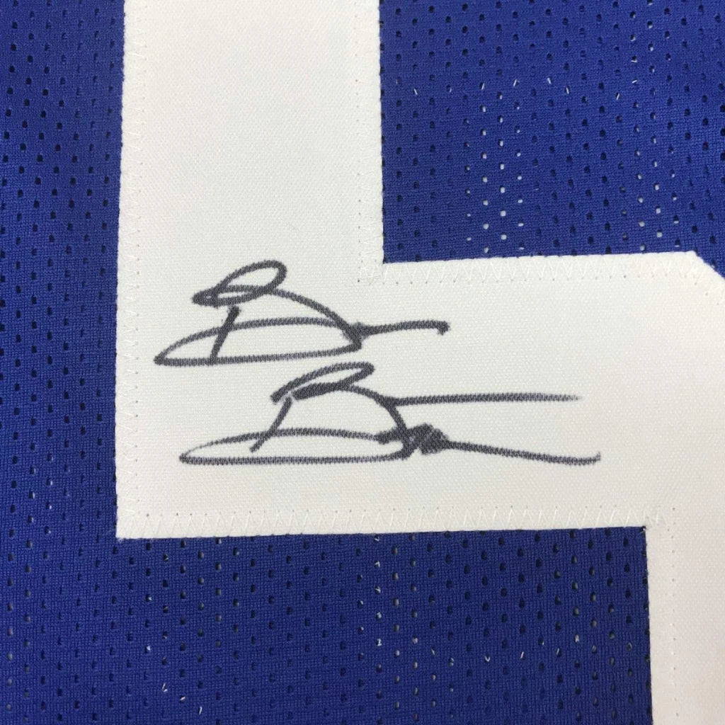 Brian Bosworth signed custom jersey in blue mesh with signature patch