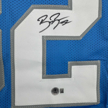 Autographed/Signed Brian Branch Detroit Blue Football Jersey Beckett BAS COA