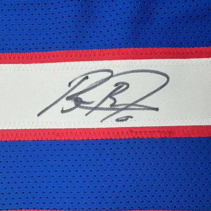 Autographed Brian Burns New York retro blue custom jersey, JSA COA
