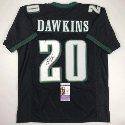 Autographed Brian Dawkins black Philadelphia Eagles custom jersey, JSA COA