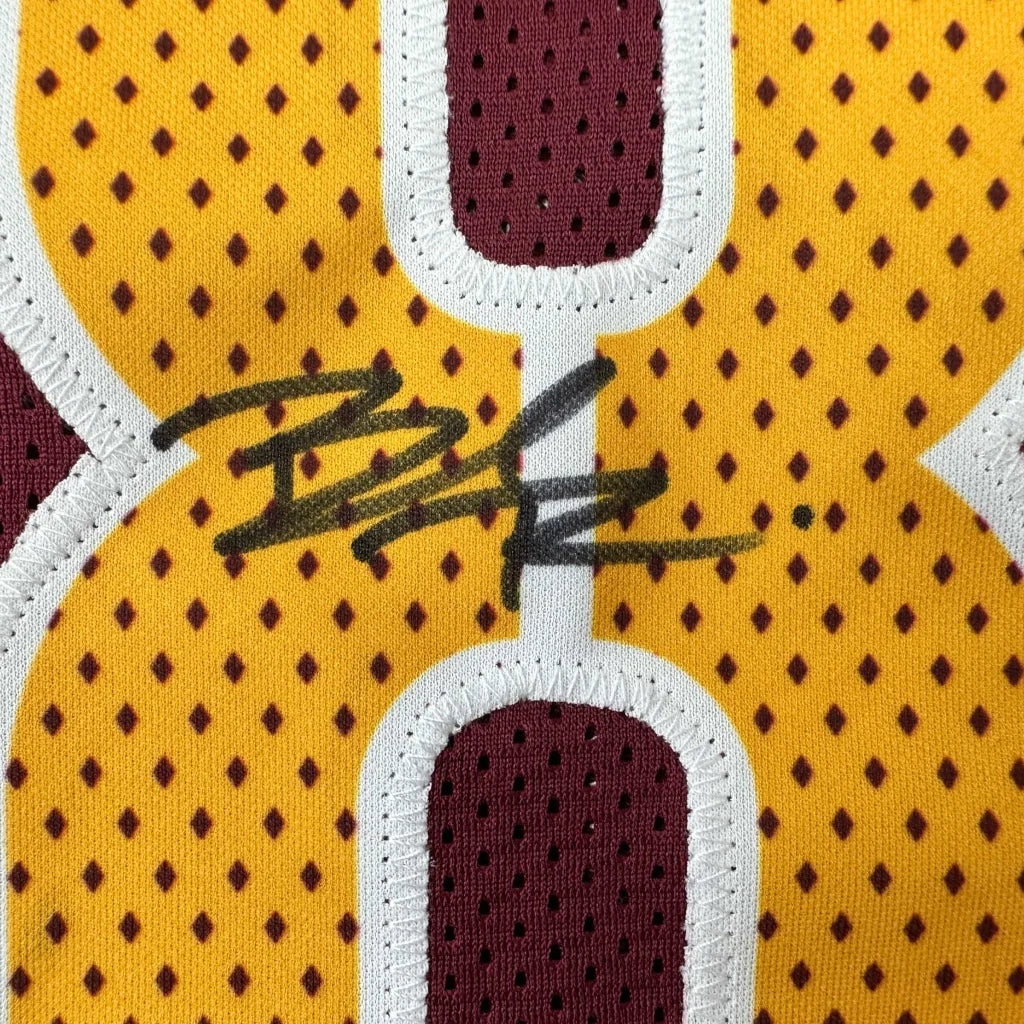 Autographed yellow maroon custom jersey from Robinson Jr for sports league fans