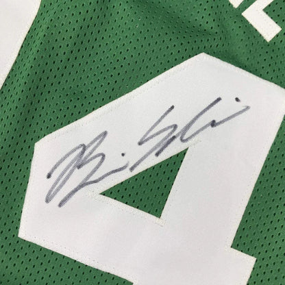 Autographed Brian Scalabrine green custom jersey with white number 4, JSA COA