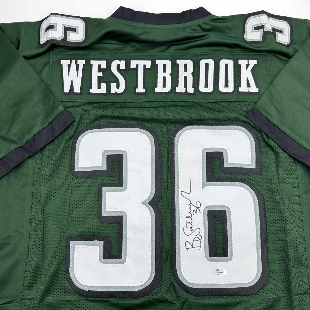 Green Westbrook custom jersey with Sutty autograph, perfect for professional sports fans