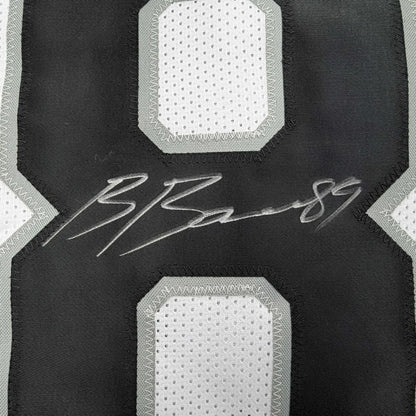 Autographed Brock Bowers black silver mesh custom jersey, professional sports