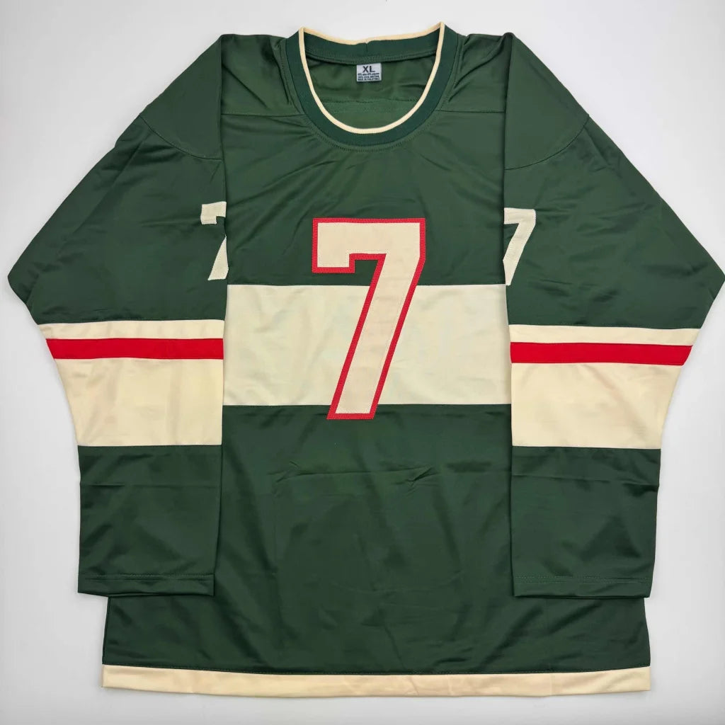 Autographed Brock Faber Minnesota Green Hockey Jersey JSA COA | Authenticated Signed Sports Jersey | vintageantiquesgifts.com