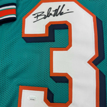 Teal Miami Dolphins jersey with number 3 and autograph, perfect for professional sports fans