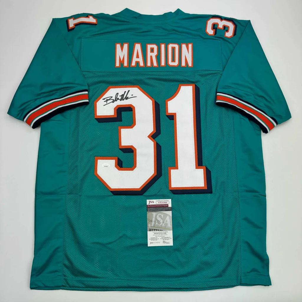 Miami Dolphins #31 Marion signed jersey authenticated by JSA for professional sports fans