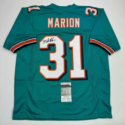 Miami Dolphins #31 Marion signed jersey authenticated by JSA for professional sports fans