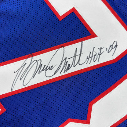 Autographed Bruce Smith HOF 09 Buffalo Blue Football Jersey Beckett BAS COA | Authenticated Signed Sports Jersey | vintageantiquesgifts.com