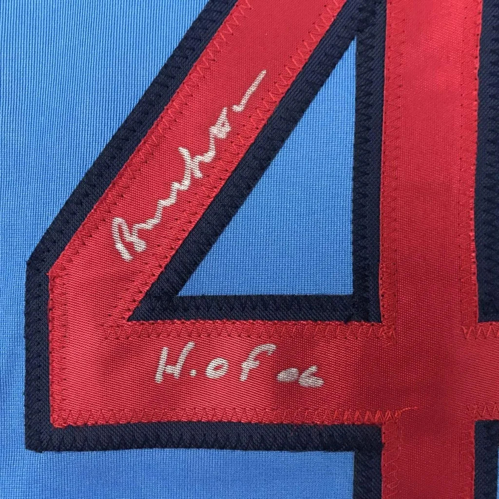 Autographed Bruce Sutter HOF 06 St. Louis Blue Baseball Jersey JSA COA | Authenticated Signed Sports Jersey | vintageantiquesgifts.com