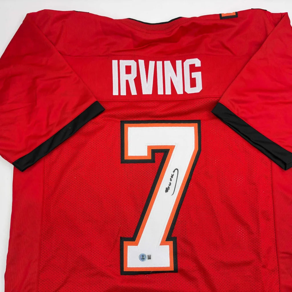 Bucky Irving custom jersey Tampa Bay #7 red with black accents