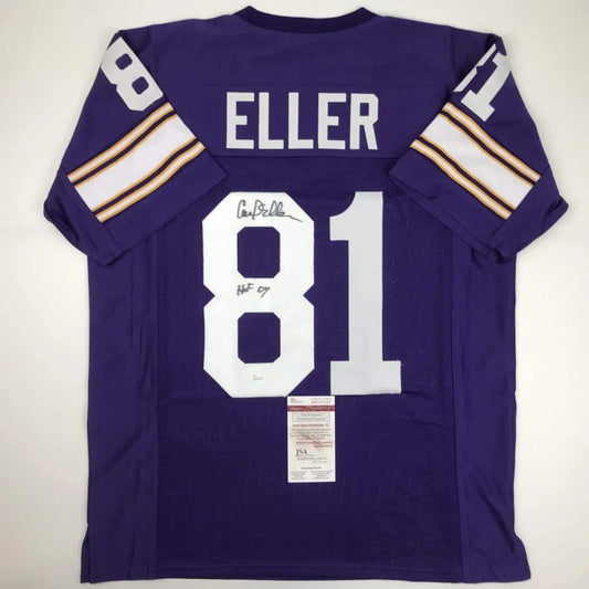 Signed Carl Eller HOF custom jersey with JSA COA