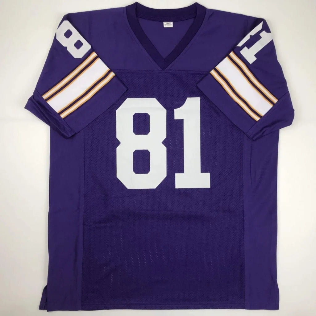 Carl Eller HOF custom jersey in purple with white numbers, JSA COA
