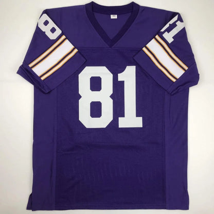 Carl Eller HOF custom jersey in purple with white numbers, JSA COA