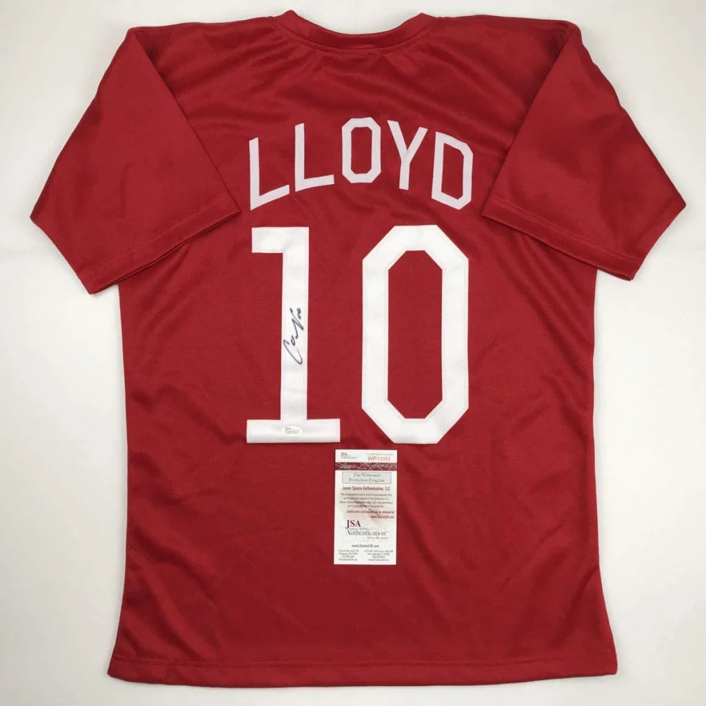 Autographed Carli Lloyd Red Soccer Team USA World Cup Jersey JSA COA | Hall of Fame Sports Memorabilia | vintageantiquesgifts.com