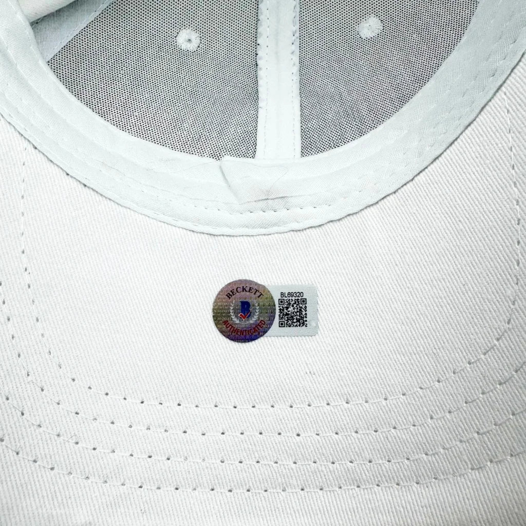 Carlos Alcaraz signed white Wimbledon hat with Beckett BAS authenticity stickers