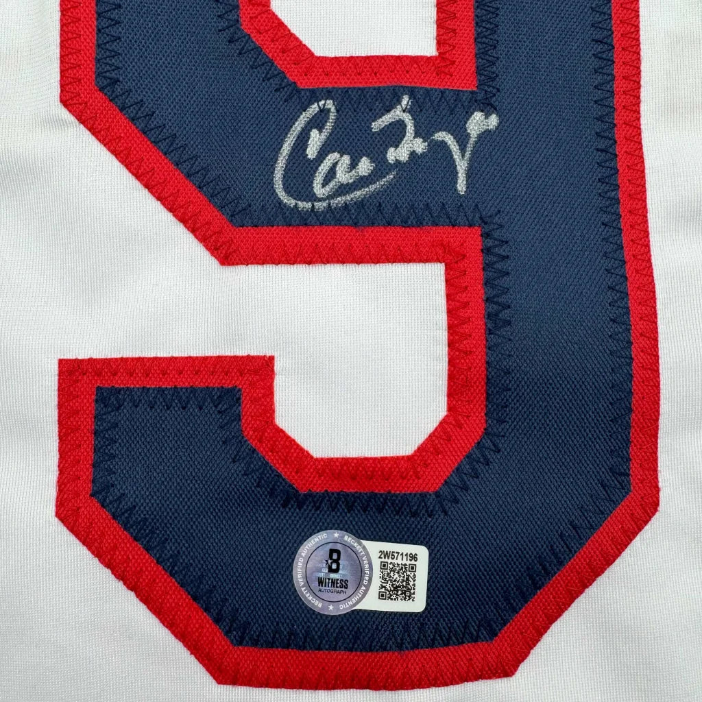 Autographed custom jersey with authentication sticker from Professional Sports League era
