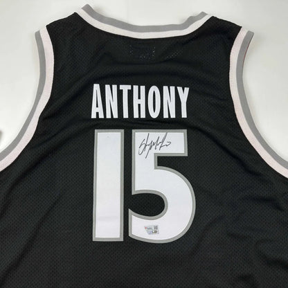 Autographed Carmelo Anthony Syracuse Orange Black Basketball Jersey Fanatics COA | Certified Authentic Signed Memorabilia | vintageantiquesgifts.com