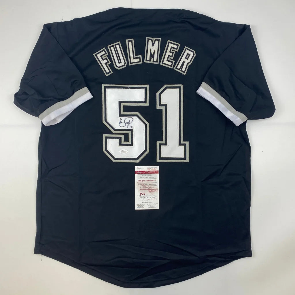 Autographed Carson Fulmer Chicago Black Baseball Jersey JSA COA | Hall of Fame Sports Memorabilia | vintageantiquesgifts.com