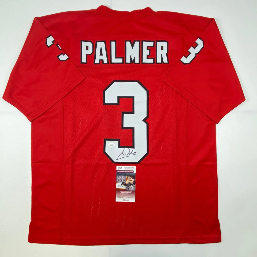 Red Carson Palmer Arizona custom jersey with signed autographed JSA COA