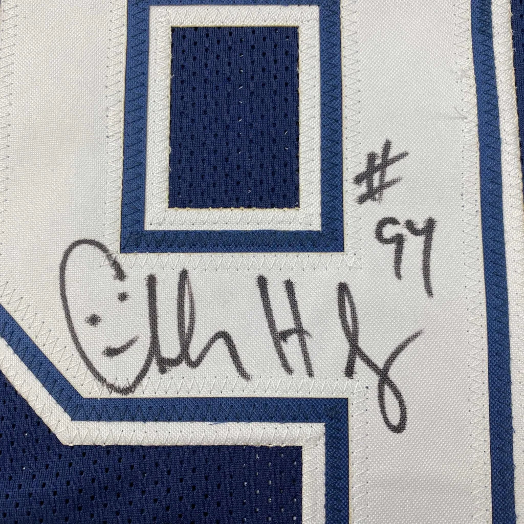 Blue and white custom jersey Charles Haley Dallas signed with JSA COA