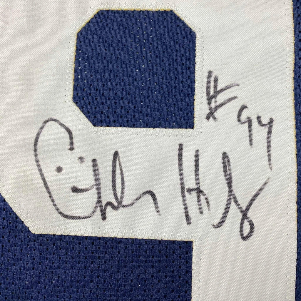 Custom Jersey Charles Haley Dallas Signed Number 94 Blue with White Mesh
