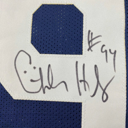 Custom Jersey Charles Haley Dallas Signed Number 94 Blue with White Mesh