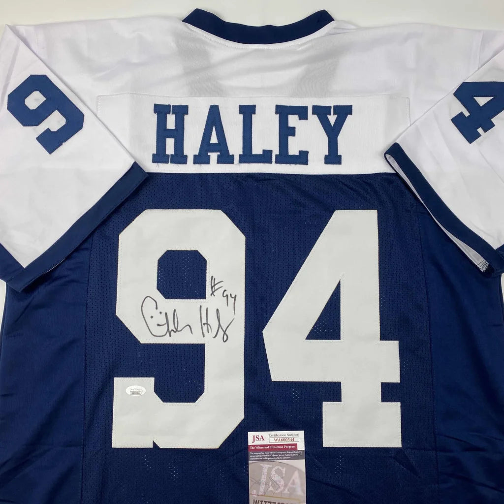 Signed Charles Haley Dallas custom jersey number 94 with Haley nameplate