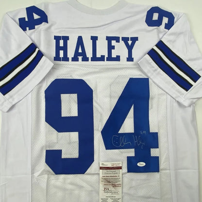 White Dallas Cowboys Charles Haley custom jersey with JSA COA