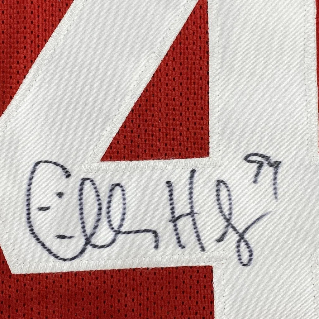 Custom red white Charles Haley San Francisco jersey number 94