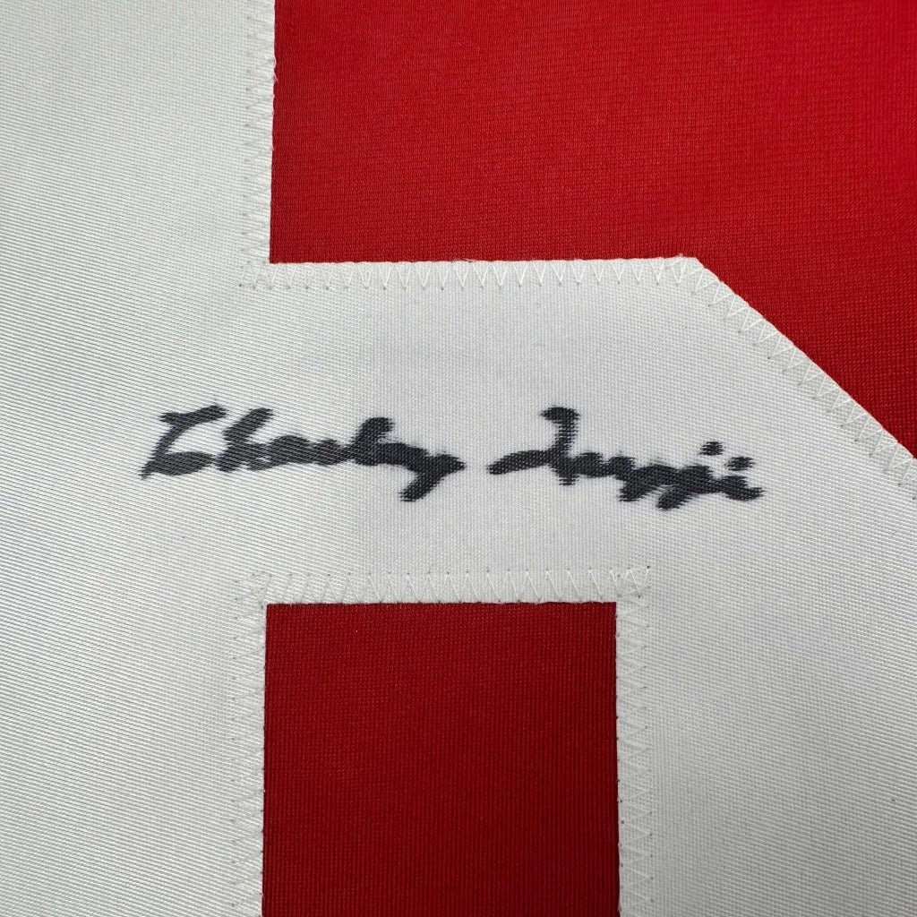 Autographed Charley Trippi Arizona Red Football Jersey JSA COA | Authenticated Signed Sports Jersey | vintageantiquesgifts.com