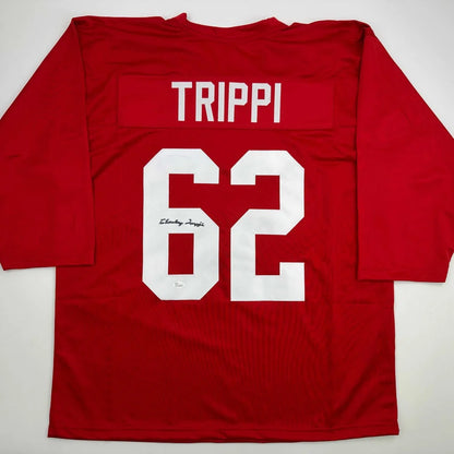 Autographed Charley Trippi Arizona Red Football Jersey JSA COA | Hall of Fame Sports Memorabilia | vintageantiquesgifts.com