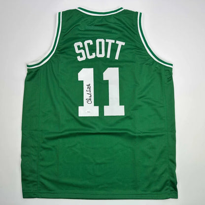 Autographed Charlie Scott Boston Green Basketball Jersey JSA COA | Hall of Fame Sports Memorabilia | vintageantiquesgifts.com