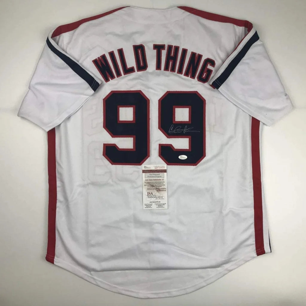 Autographed Charlie Sheen Wild Thing Ricky Vaughn Major League Movie Baseball Jersey JSA COA | Hall of Fame Sports Memorabilia | vintageantiquesgifts.com