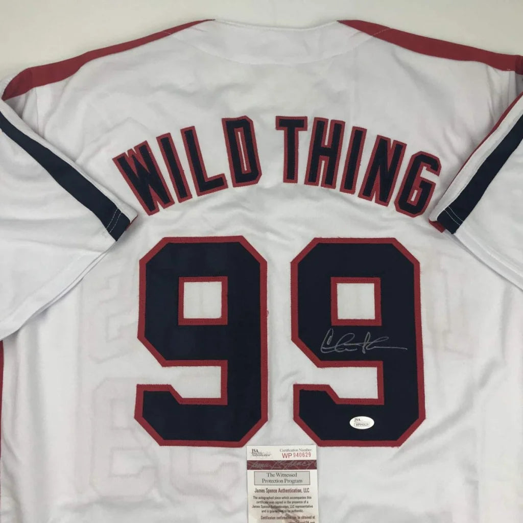 Autographed Charlie Sheen Wild Thing Ricky Vaughn Major League Movie Baseball Jersey JSA COA | Certified Authentic Signed Memorabilia | vintageantiquesgifts.com
