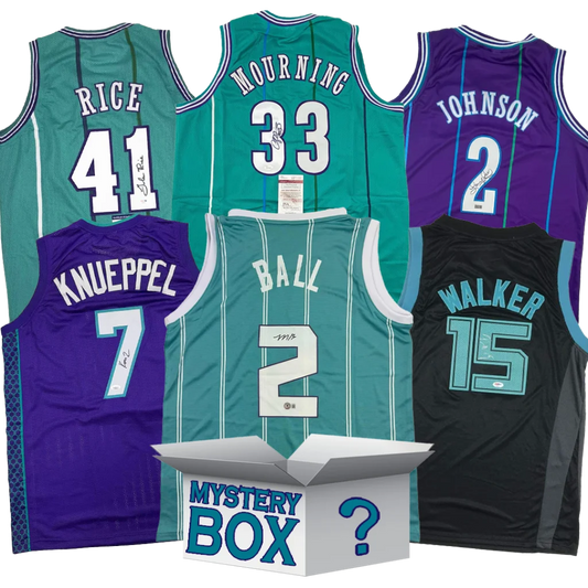 Autographed Charlotte Basketball Jersey Mystery Box with PSA JSA or Beckett COA | Hall of Fame Sports Memorabilia | vintageantiquesgifts.com