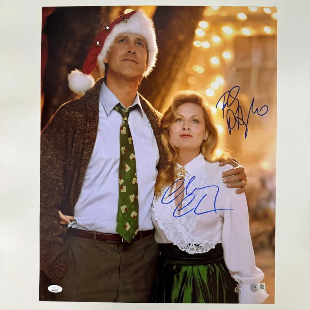 Autographed Chevy Chase and Beverly DAngelo Christmas Vacation photo