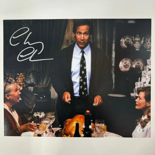 Authentic Chevy Chase Christmas Vacation autographed scene photo for sale