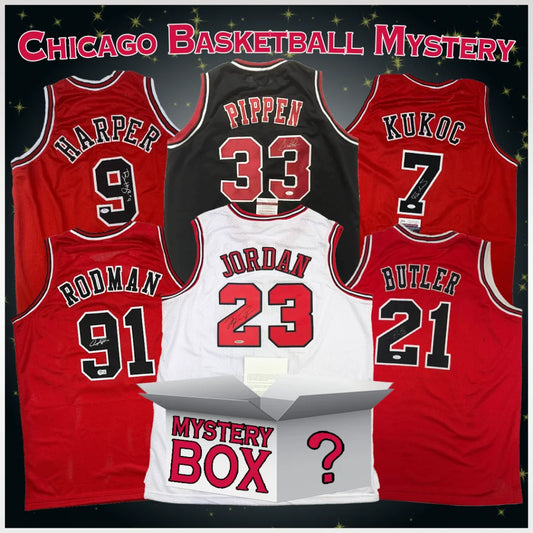 Autographed Chicago Basketball Jersey Mystery Box with PSA JSA or Beckett COA | Hall of Fame Sports Memorabilia | vintageantiquesgifts.com