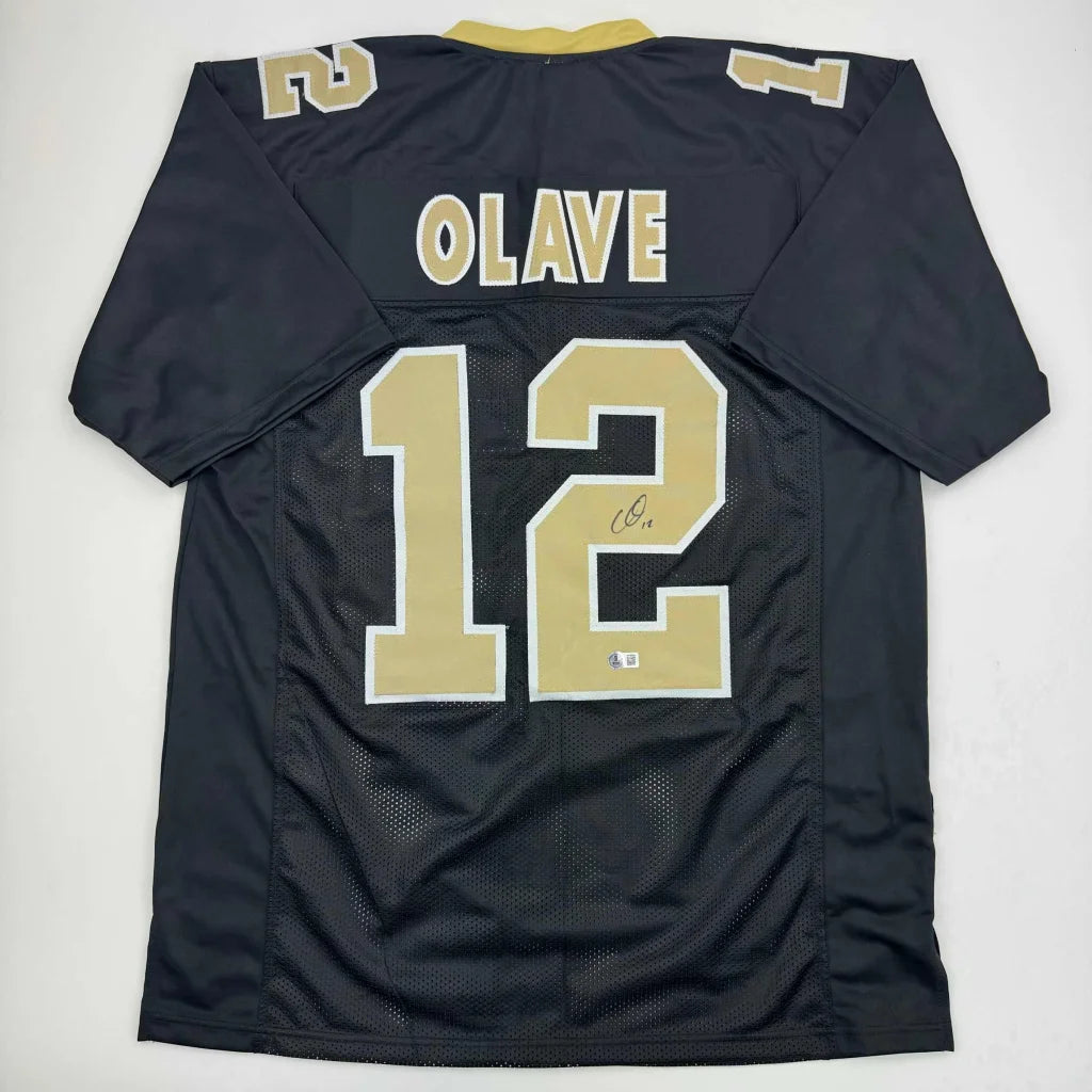 Autographed Chris Olave New Orleans Black Football Jersey Beckett BAS COA | Hall of Fame Sports Memorabilia | vintageantiquesgifts.com