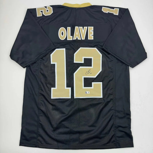 Autographed Chris Olave New Orleans Black Football Jersey Beckett BAS COA | Hall of Fame Sports Memorabilia | vintageantiquesgifts.com