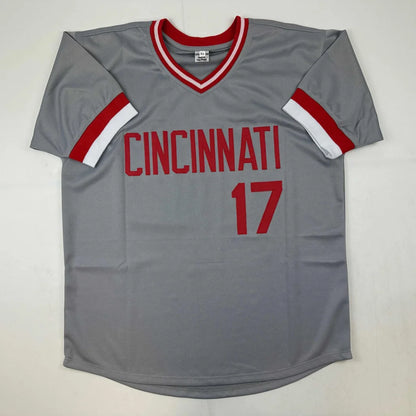 Gray custom jersey with red and white trim from Professional Sports baseball league