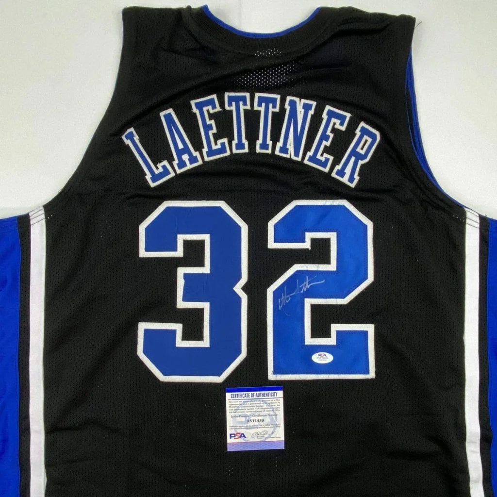 Black Laettner custom jersey with autograph, perfect sports memorabilia for fans