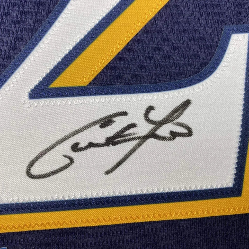 Autographed Yelich custom jersey from professional sports league with signature and number