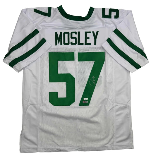 Autographed CJ C.J. Mosley New York White Football Jersey JSA COA | Hall of Fame Sports Memorabilia | vintageantiquesgifts.com