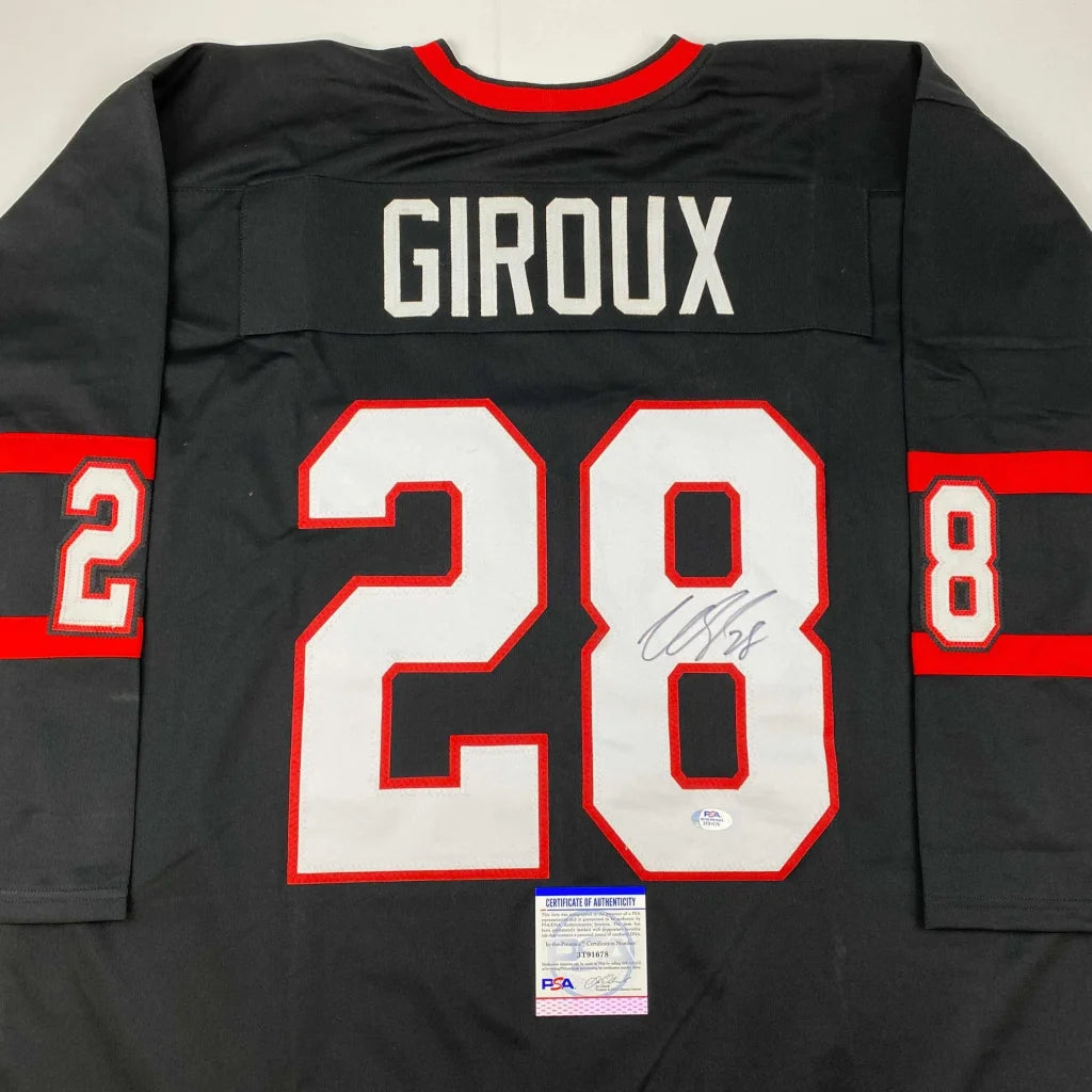 Autographed Claude Giroux Ottawa black custom jersey with number 28