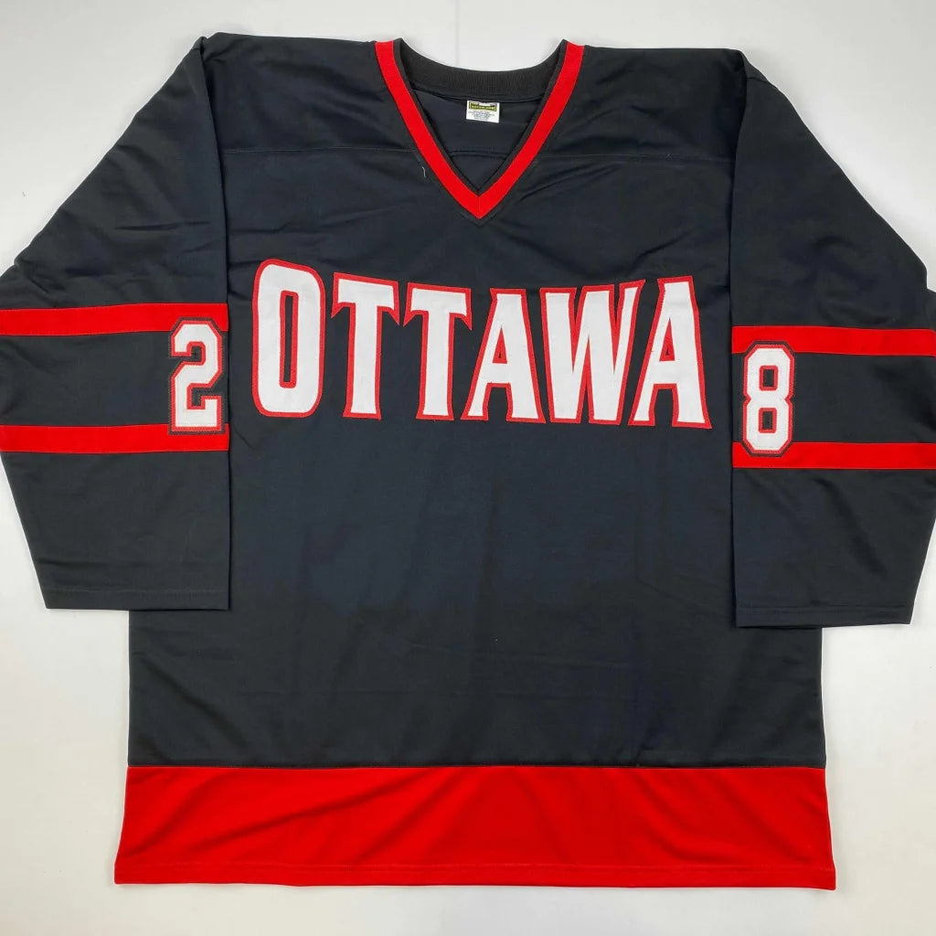 Black and red long-sleeved hockey jersey from Authentic Giroux Custom Jersey in professional sports league